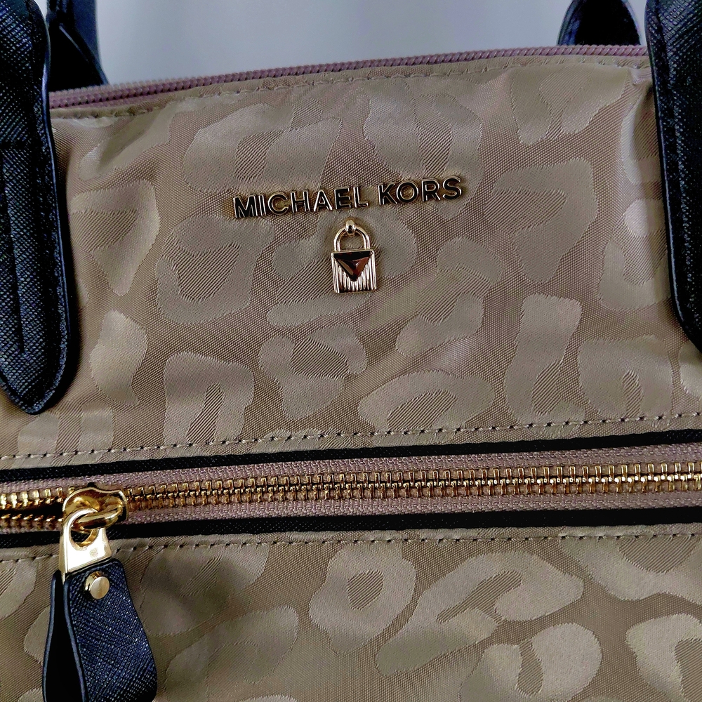 Michael Kors Leopard Print Tote in Tan and Black
